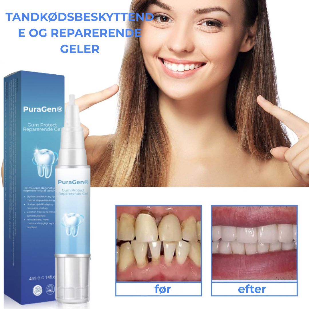 PuraGen® | Sundere tandkød og op til 95 % hvidere tænder på bare 3 dage!