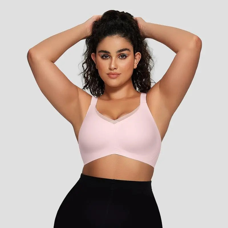 Nuvessa® | Bøjlefri Blød Komfort-BH med V-hals og Geléstrimmel