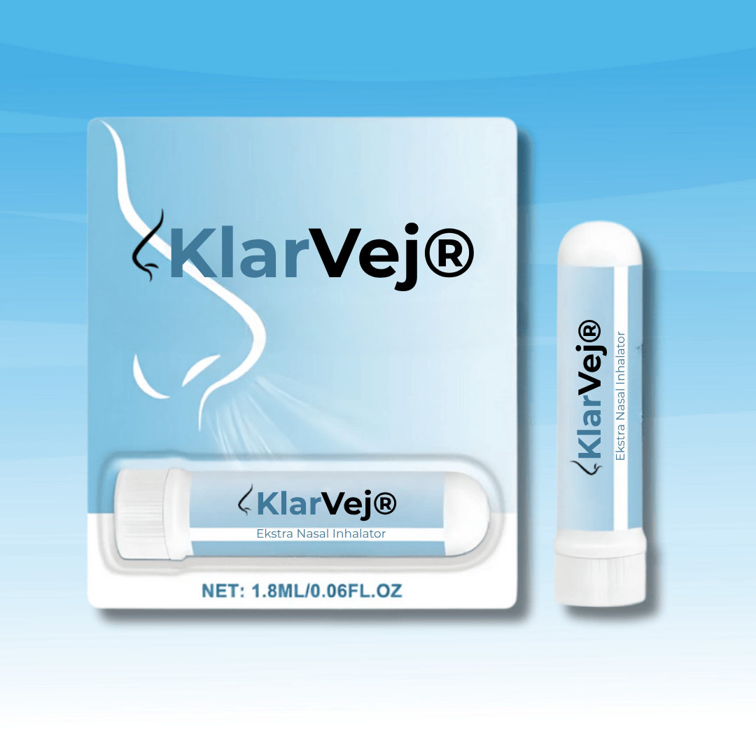 KlarVej® |  Næseinhalator, fjern tilstoppet næse på kun 7 minutter – og træk vejret frit igen!