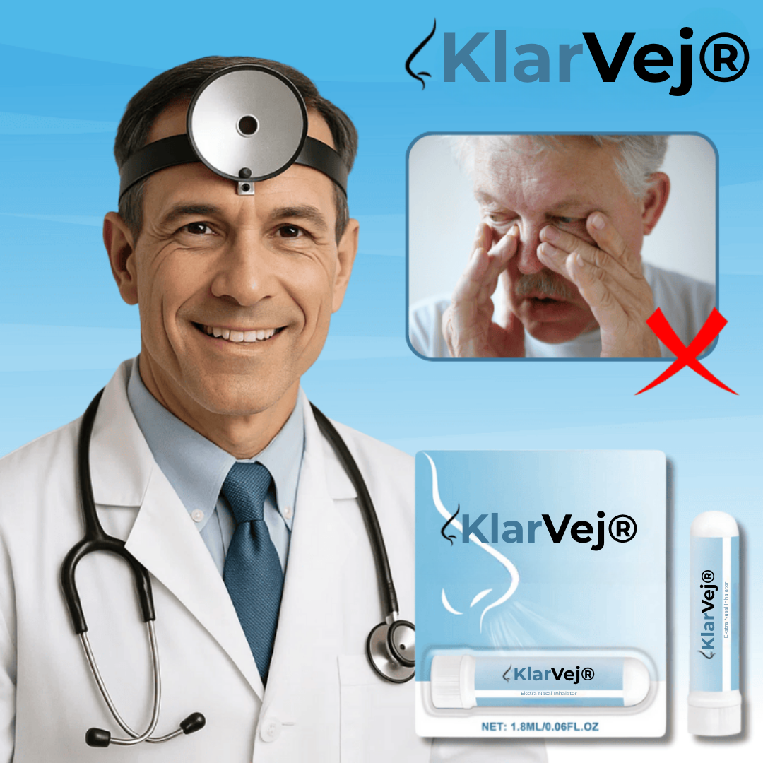 KlarVej® |  Næseinhalator, fjern tilstoppet næse på kun 7 minutter – og træk vejret frit igen!