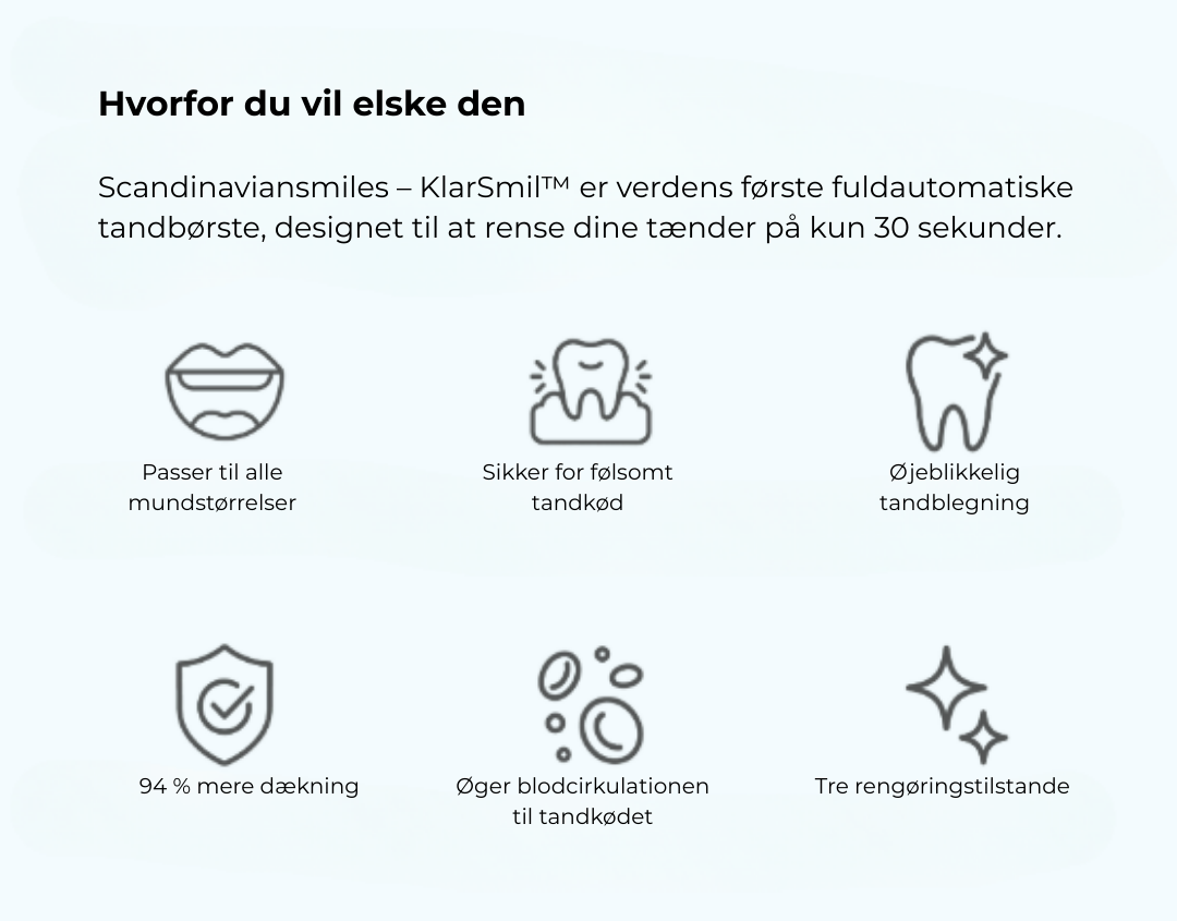 KlarSmil™ | Tandbørsten på 30 sekunder, der forvandler dit smil uden besvær! ✨