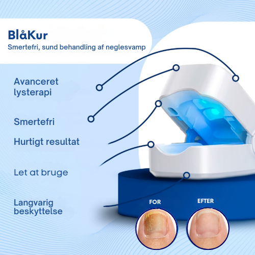 BlåKur | Smertefri og effektiv behandling af svamp og kridtagtige negle