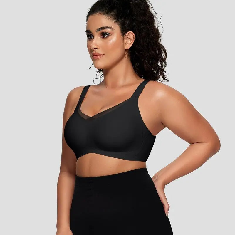 Nuvessa® | Bøjlefri Blød Komfort-BH med V-hals og Geléstrimmel