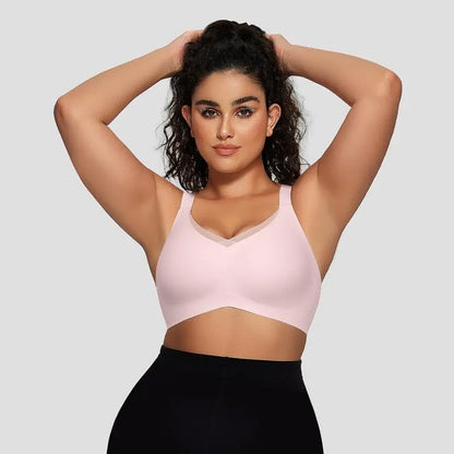 Nuvessa® | Bøjlefri Blød Komfort-BH med V-hals og Geléstrimmel