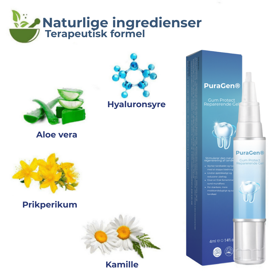 PuraGen® | Sundere tandkød og op til 95 % hvidere tænder på bare 3 dage!