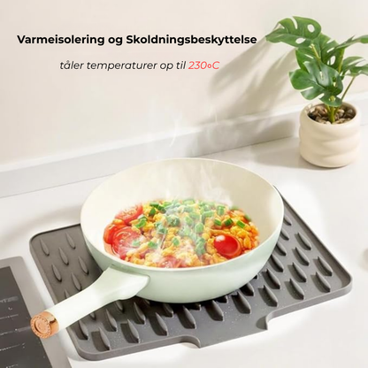 Glasklart® | Varmebeskyttelse & Hurtig Afløb – Silikone Opvaskemåtte