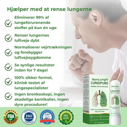 RenLung® Herbal Detox Inhaler | Hurtig lindring på 15 minutter – træk vejret lettere med RenLung®
