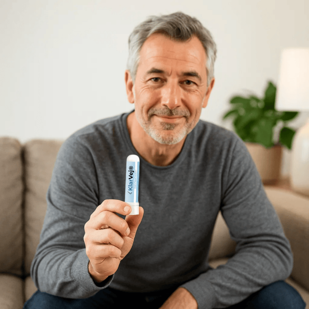 KlarVej® |  Næseinhalator, fjern tilstoppet næse på kun 7 minutter – og træk vejret frit igen!