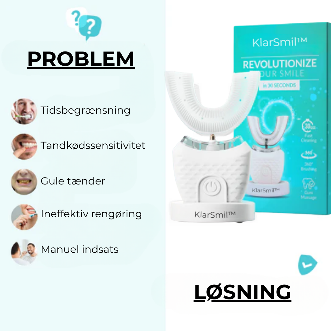 KlarSmil™ | Tandbørsten på 30 sekunder, der forvandler dit smil uden besvær! ✨