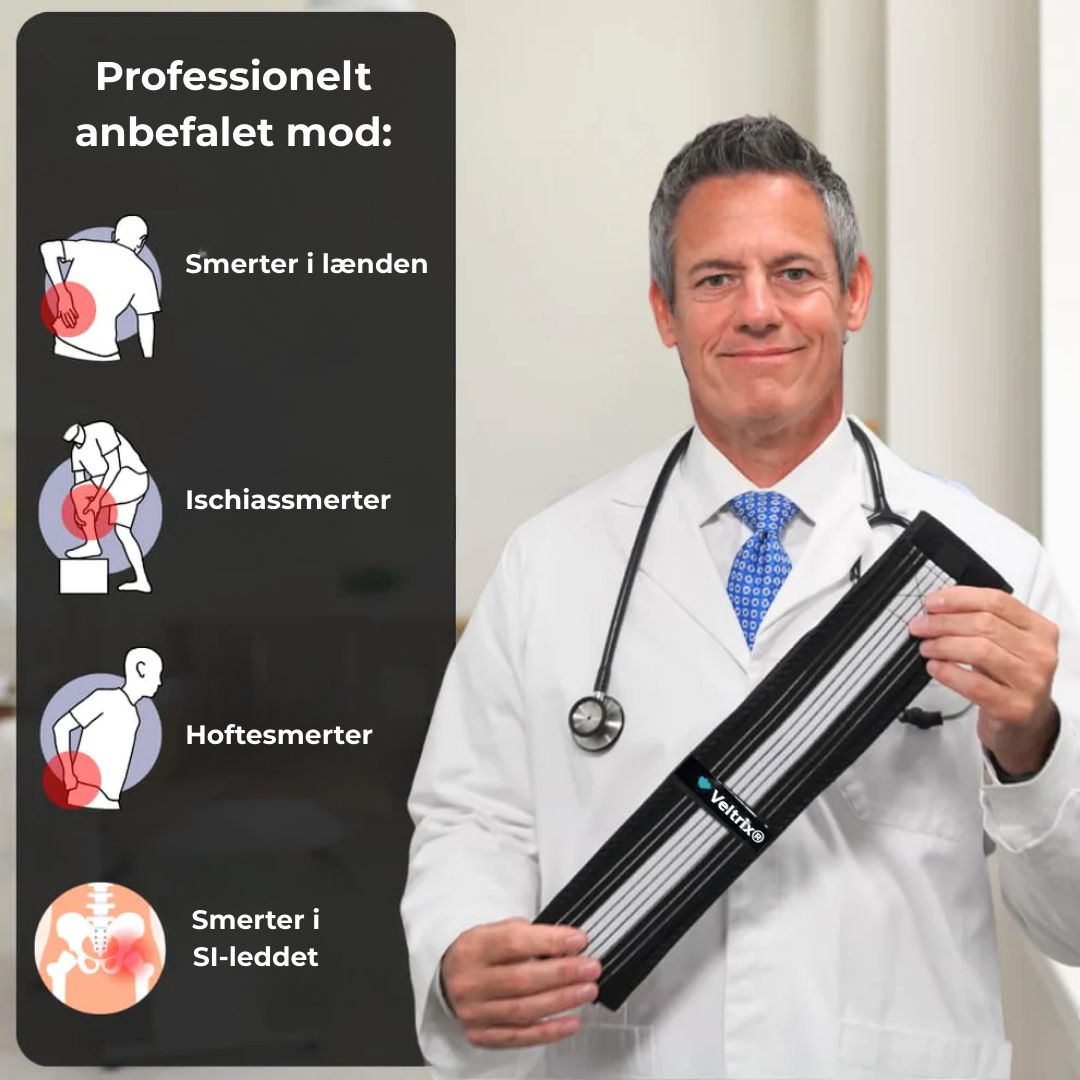 Veltrix® Rygstøttebælte | Slip fri fra iskias- og rygsmerter på kun 2 uger!