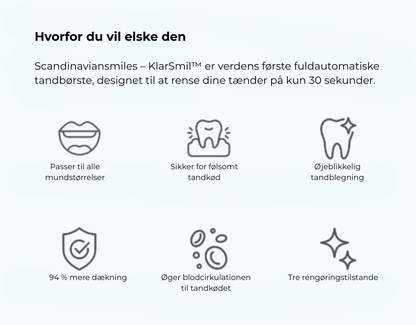 KlarSmil™ | Tandbørsten på 30 sekunder, der forvandler dit smil uden besvær! ✨