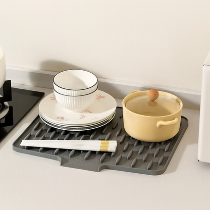 Glasklart® | Varmebeskyttelse & Hurtig Afløb – Silikone Opvaskemåtte