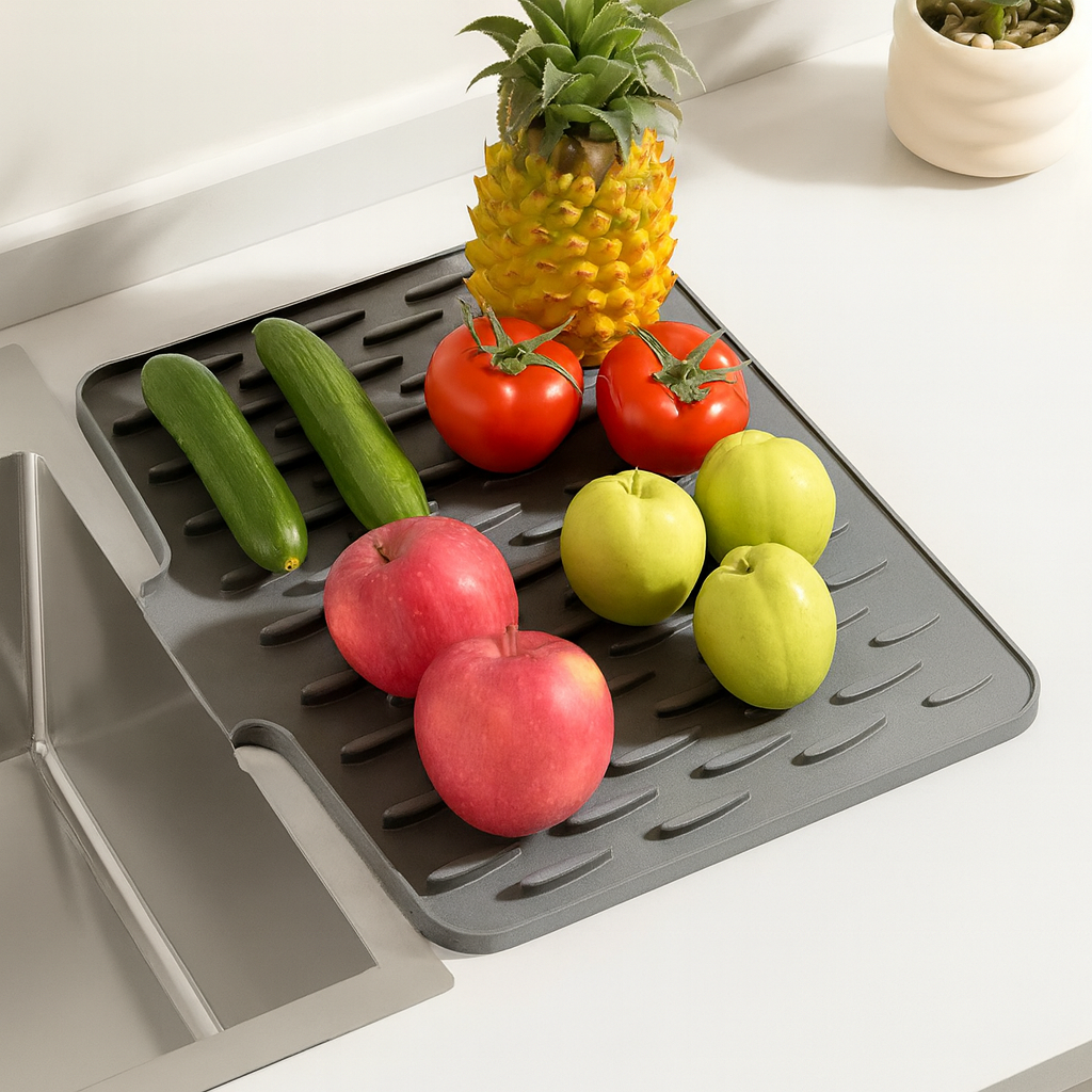 Glasklart® | Varmebeskyttelse & Hurtig Afløb – Silikone Opvaskemåtte