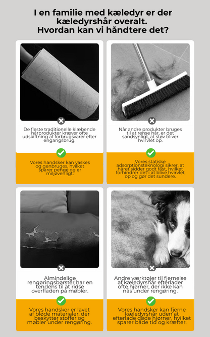 SilkSweep® | Pelsfrit Hjem på Få Minutter – Oplev den Ultimative Dyrehårshandske!